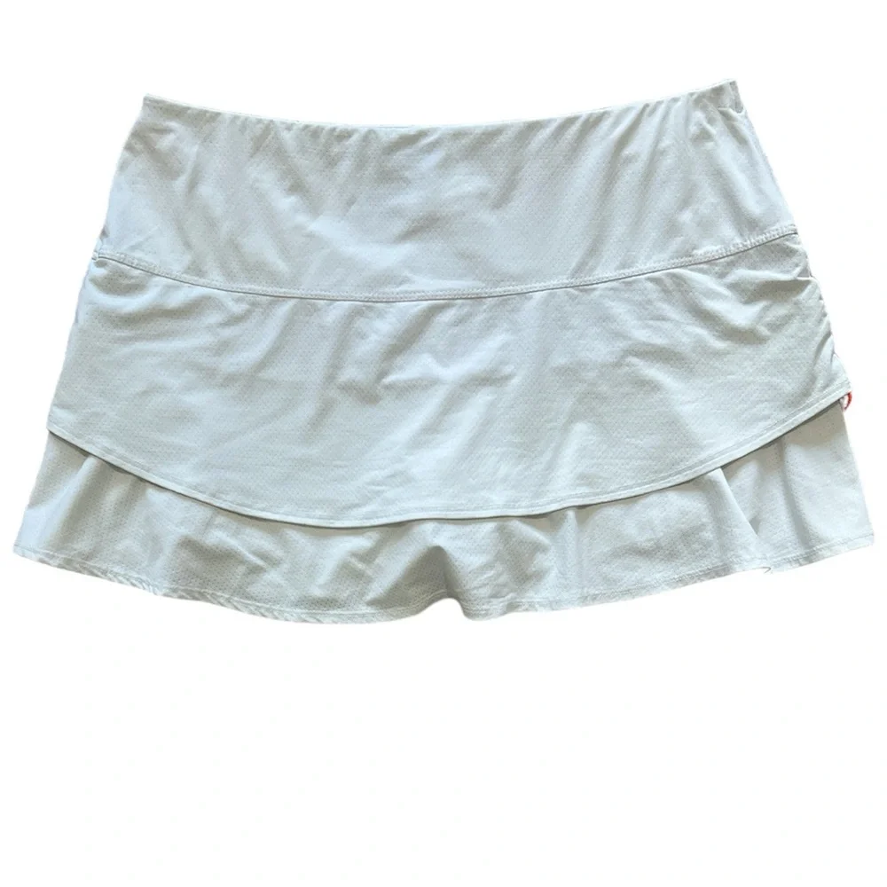 Lucky In Love Women Large White‎ Side Toggle Lined Tennis Golf Skirt